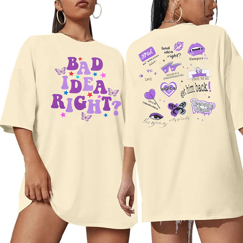 Camisa Olivia Rodrigo Oversized Bad Idea Right